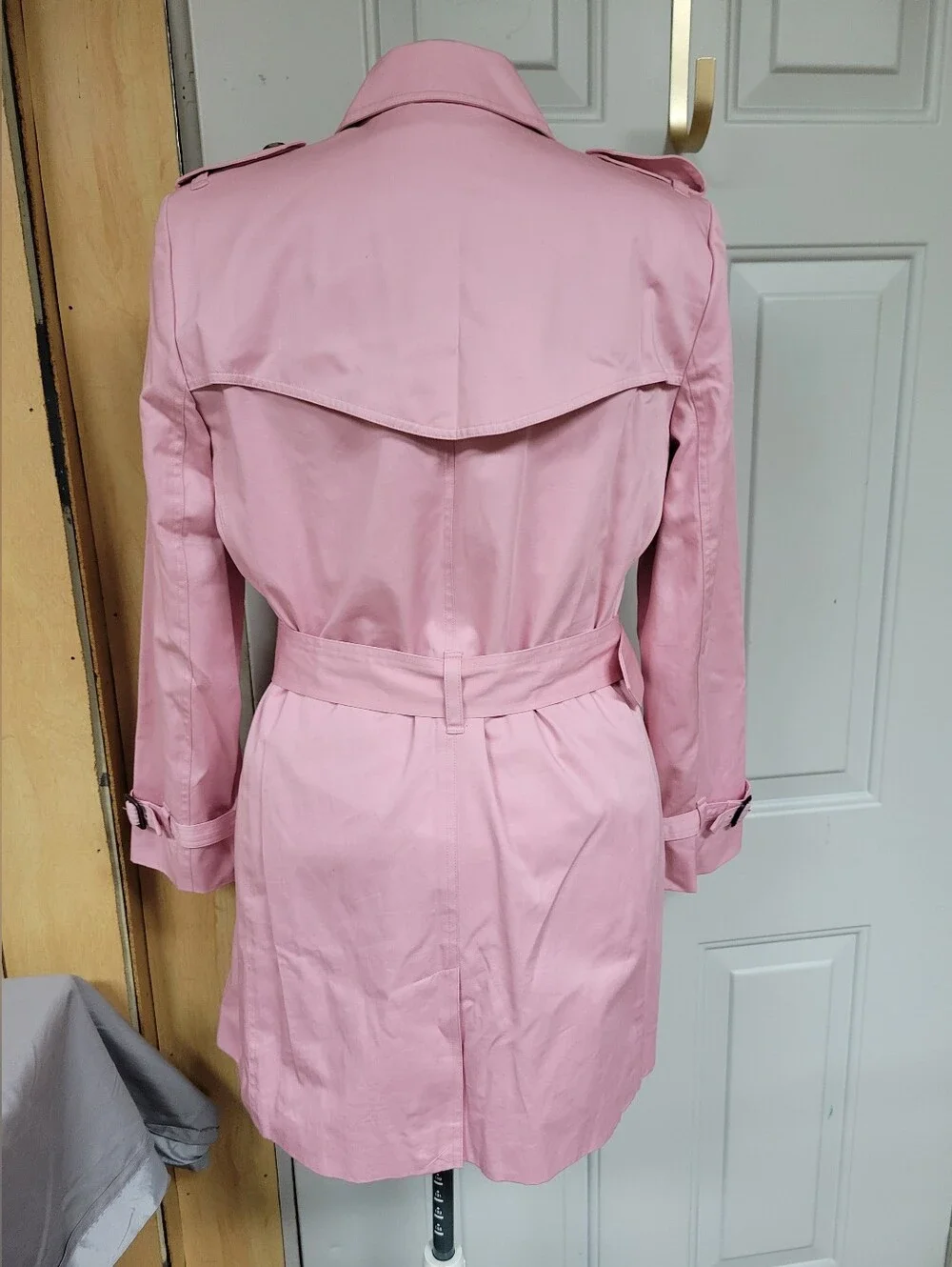 Jones New York Pink Double-Breasted Trench Coat
